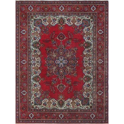 One-of-a-Kind Brophy Hand-Knotted Red 9'7" x 12'8" Wool Area Rug - Image 0