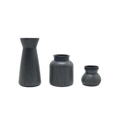 3 Piece Garzon Gray 9.84" Glass Table Vase Set - Image 0