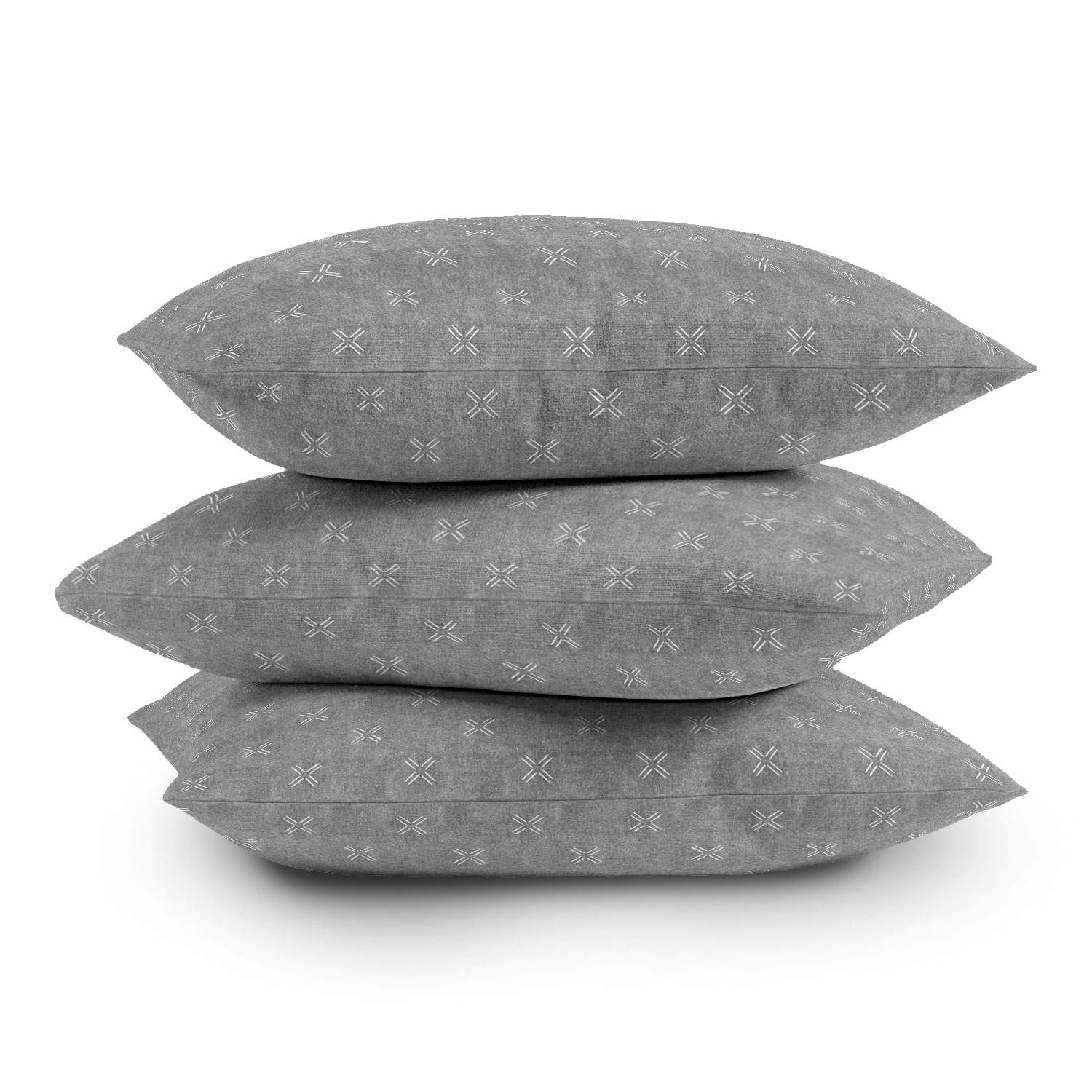 Mud Cloth Cross Gray by Little Arrow Design Co - Outdoor Throw Pillow 26" x 26" - Image 3