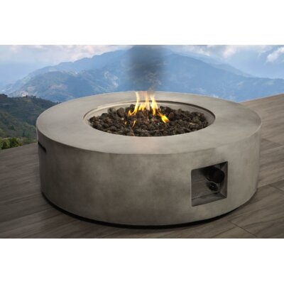 Rashid 12" H Fiber Reinforced Concrete Outdoor Fire Pit Table - Image 1