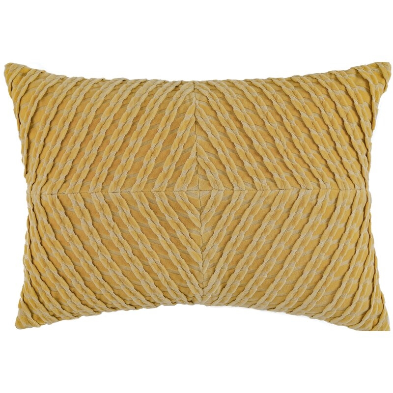 CompanyC Veronica Rectangular Velvet Pillow Cover and Insert Color: Yellow - Image 0