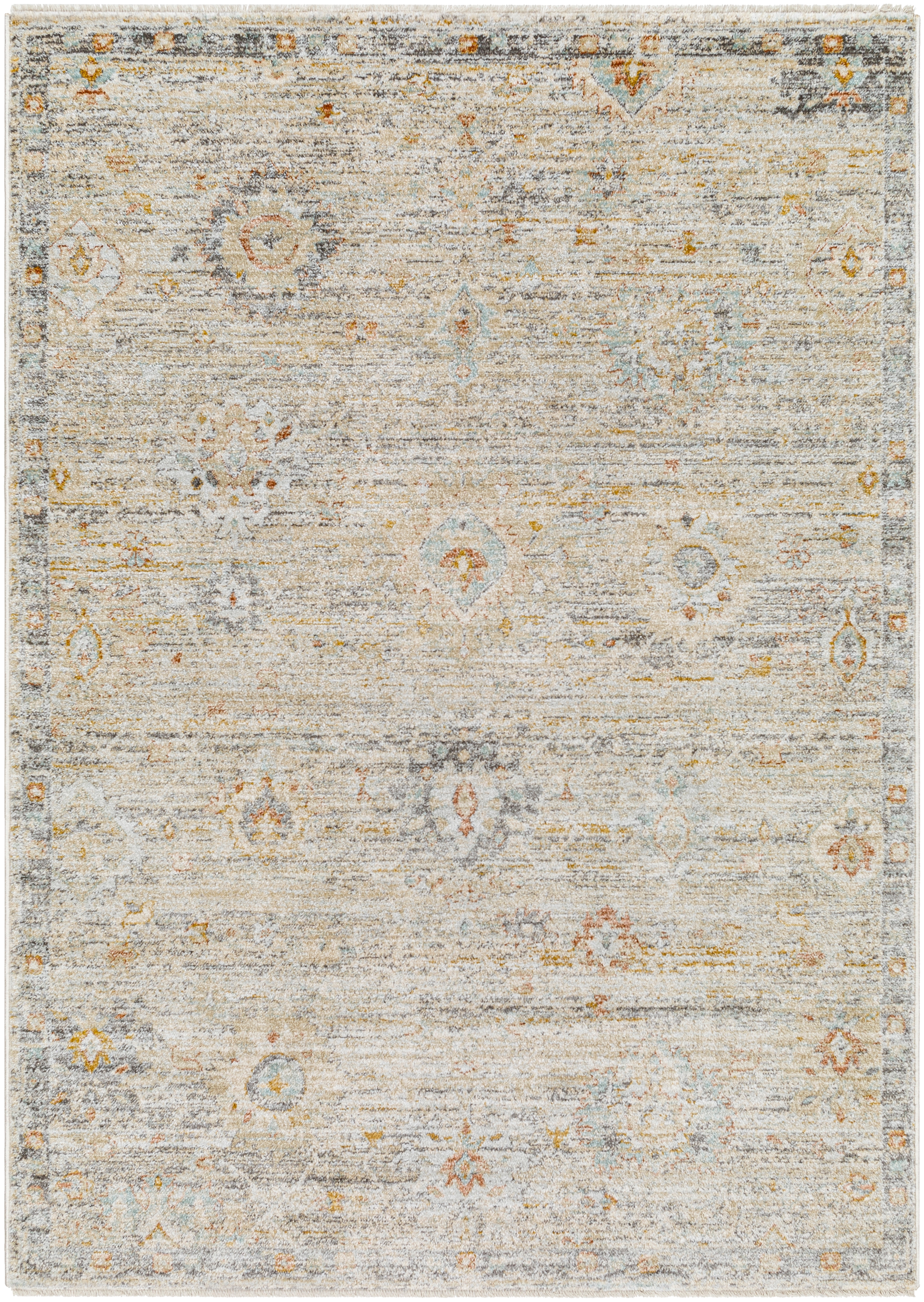 Rojin Beige Indoor 2'7" x 7'3" Machine Woven Rug - Image 0
