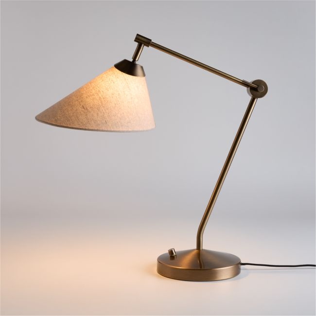 Avant Metal Task Lamp with Fabric Shade 28.2" - Image 1
