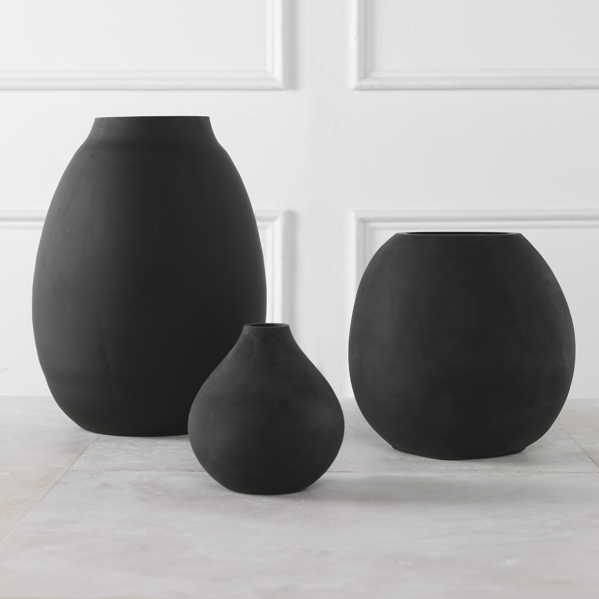 Hearth Matte Black Vases, Set/3 - Image 2