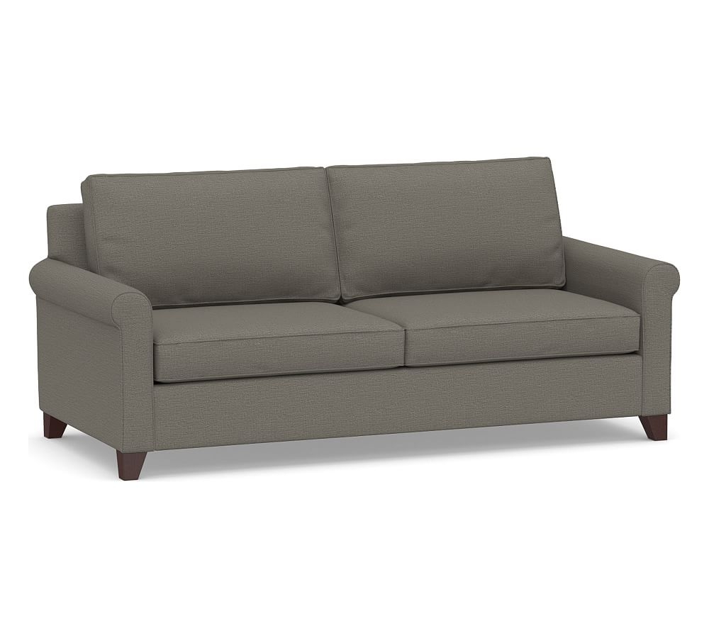 Cameron Roll Arm Upholstered Deep Seat Sofa 2x2, Polyester Wrapped Cushions, Chunky Basketweave Metal - Image 0