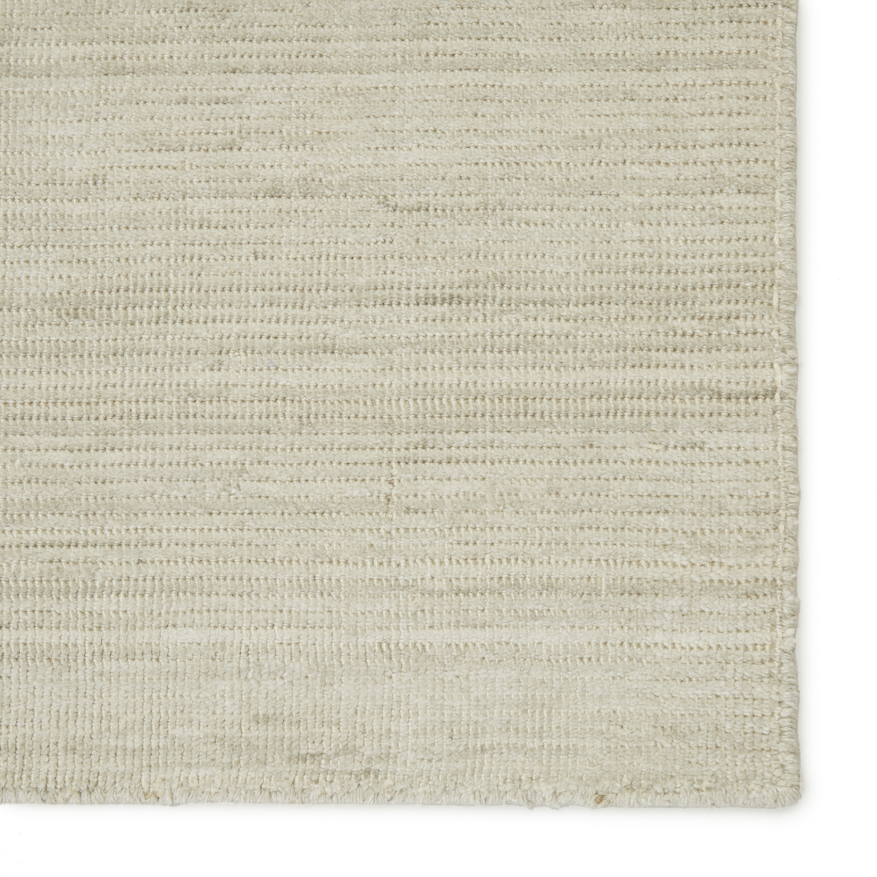 Danan Handmade Solid Ivory/ Light Gray Area Rug (5'X8') - Image 3