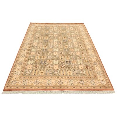 One-of-a-Kind Hand-Knotted New Age Pako Persian 18/20 Ivory 8'1" x 12' Wool Area Rug - Image 0