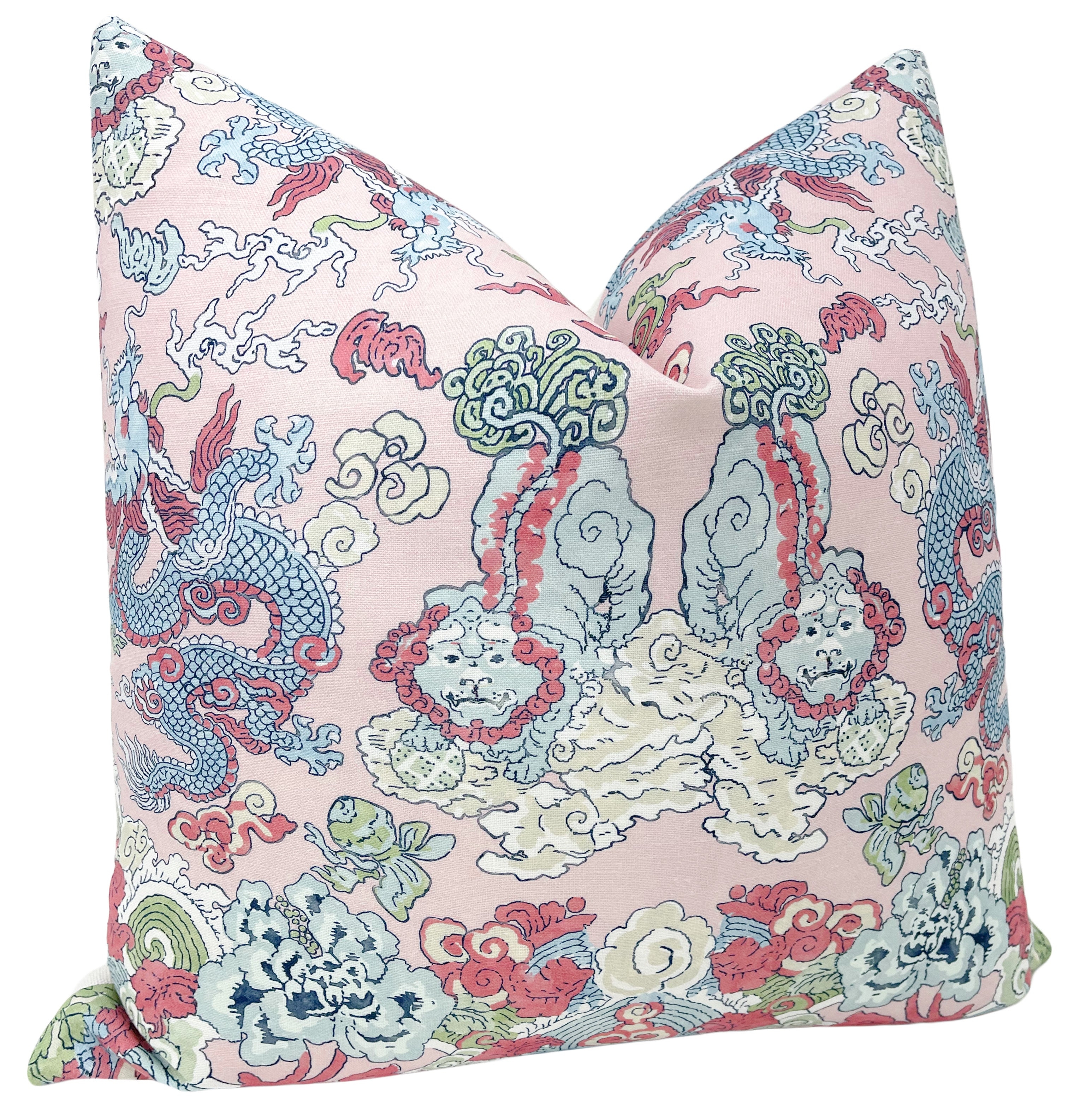 MAGIC MOUNTAIN DRAGON // BLUSH - 20” X 26” STANDARD SHAM - Image 1