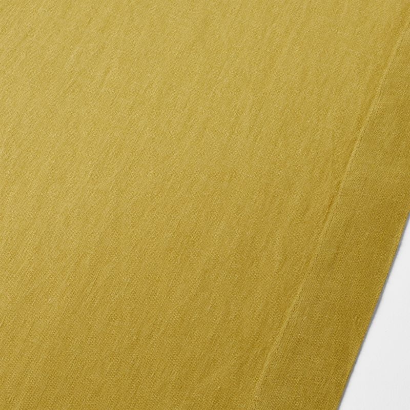 Marin 120" Olive Yellow EUROPEAN FLAX ™-Certified Linen Table Runner - Image 2