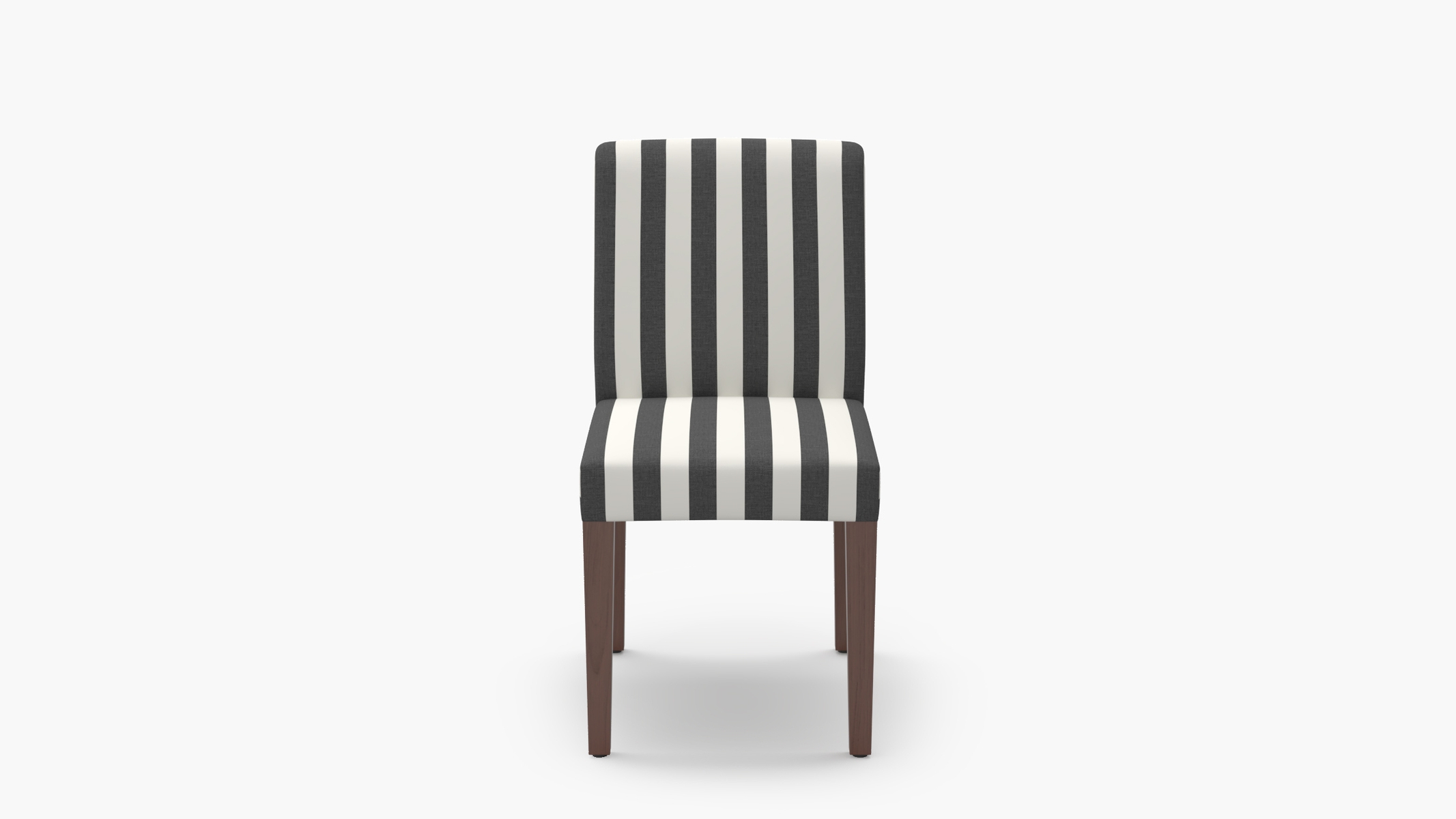 Signature Dining Chair, Ink Cabana Stripe, Walnut Square Tapered Leg - Image 0