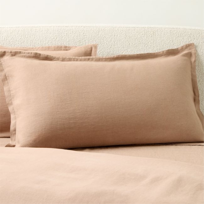 EUROPEAN FLAX™-Certified Linen Tawny Brown King Pillow Shams Set of 2 - Image 0