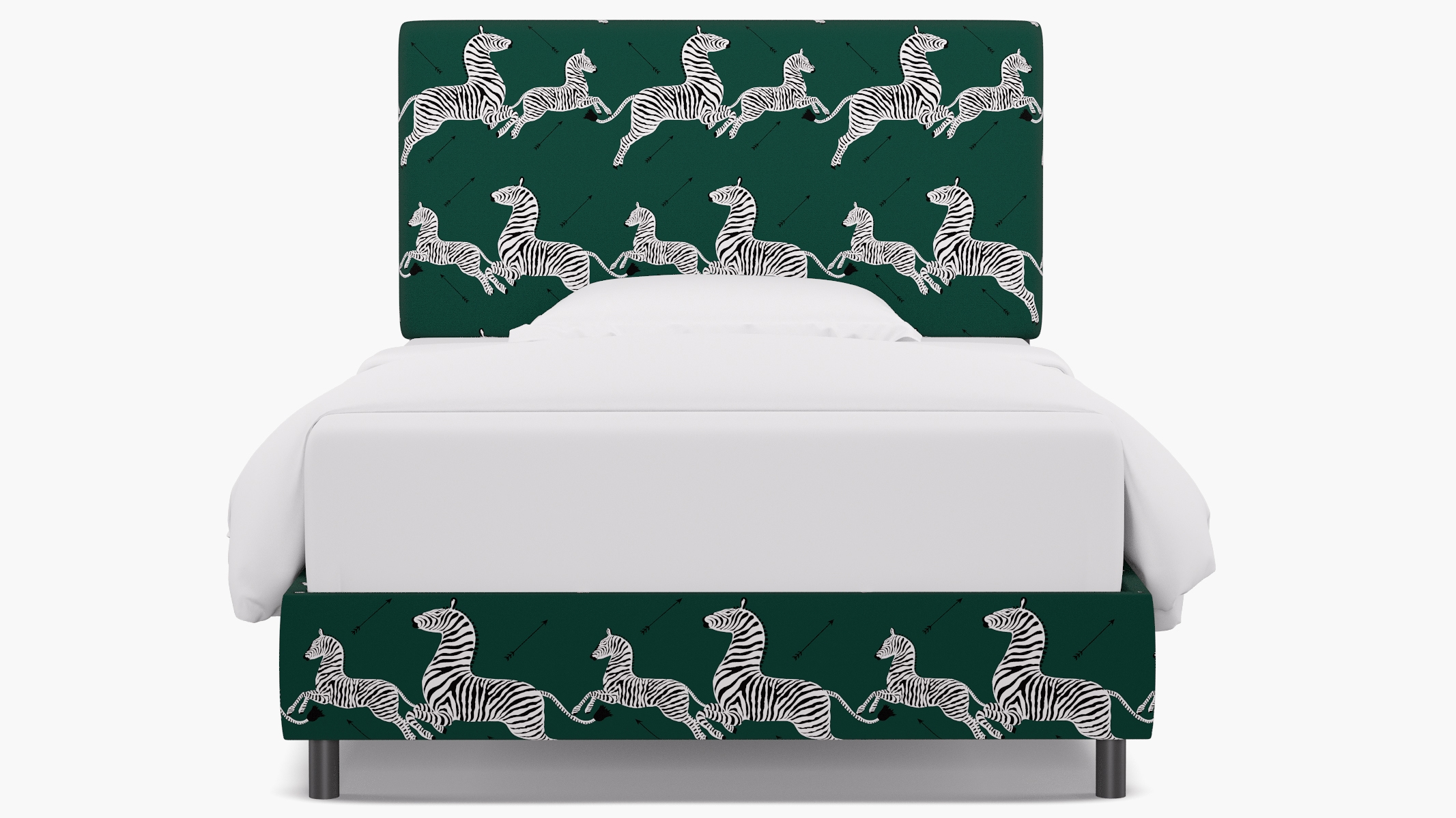 Square Back Bed, Emerald Zebra, Full - Image 0