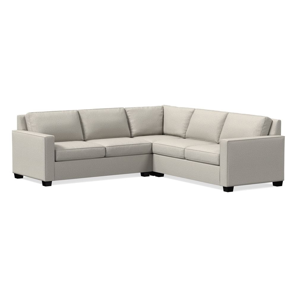 Henry 101" Multi Seat 3-Piece L-Shaped Sectional, Twill, Dove, Chocolate - Image 0