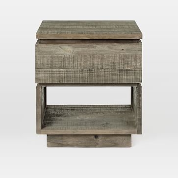 Emmerson(R) Modern Reclaimed Wood Nightstand, Stone Gray - Image 3