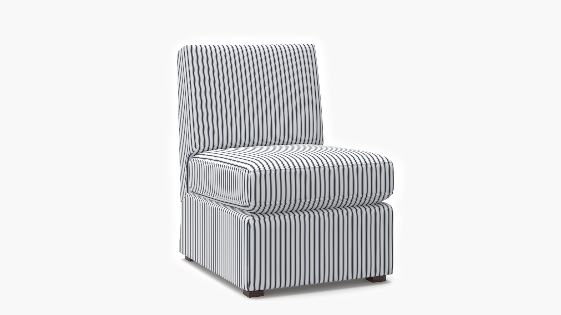 Classic Slipper Chair, Navy Classic Ticking Stripe - Image 1