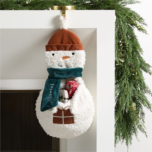 Sherpa Snowman Kids Christmas Stocking - Image 0