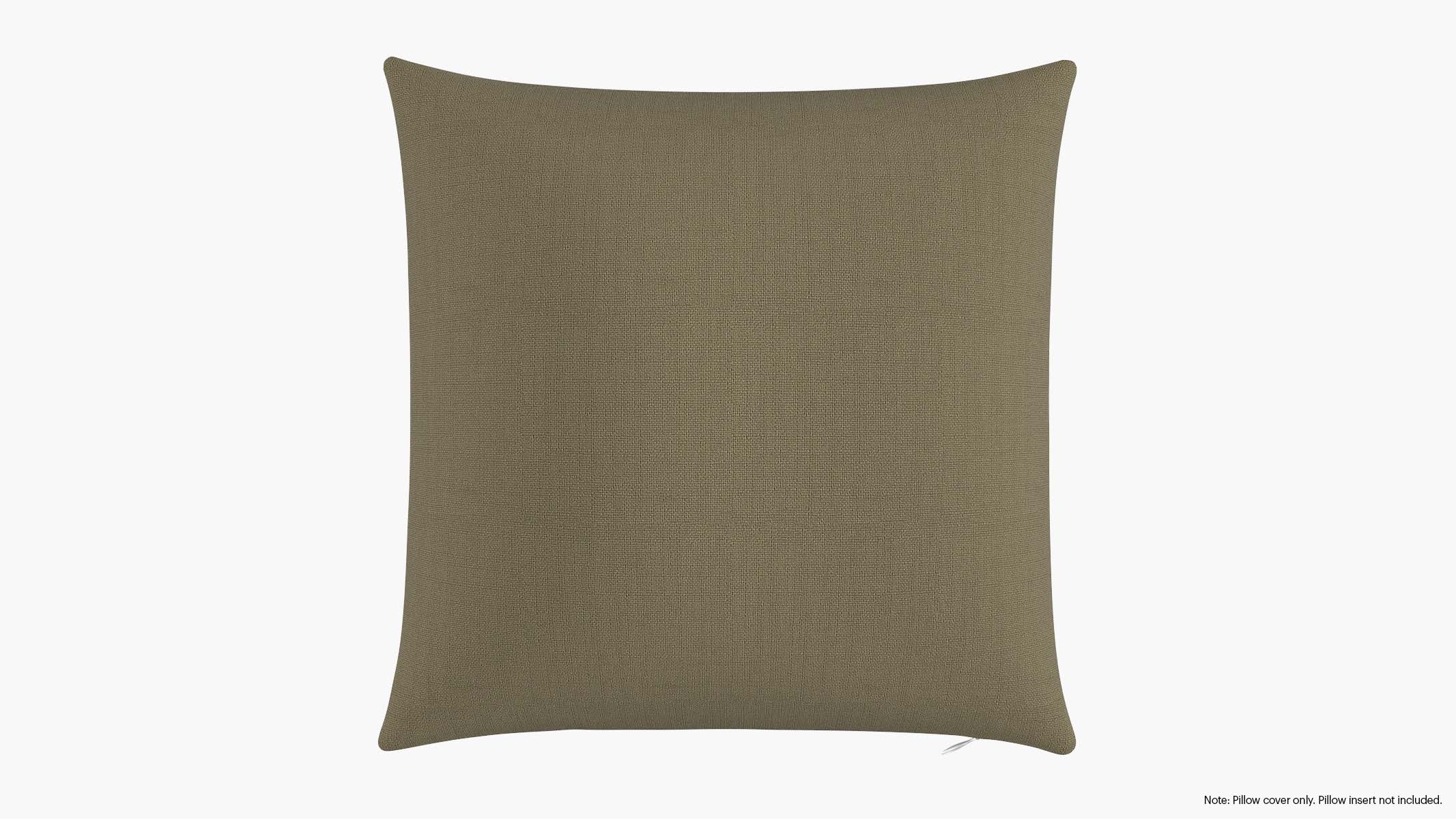 Throw Pillow Cover 20", Olive Everyday Linen, 20" x 20" - Image 0