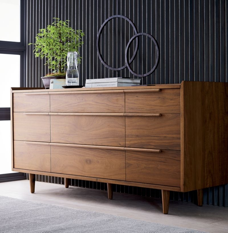 Tate Walnut 9-Drawer Dresser - Image 4