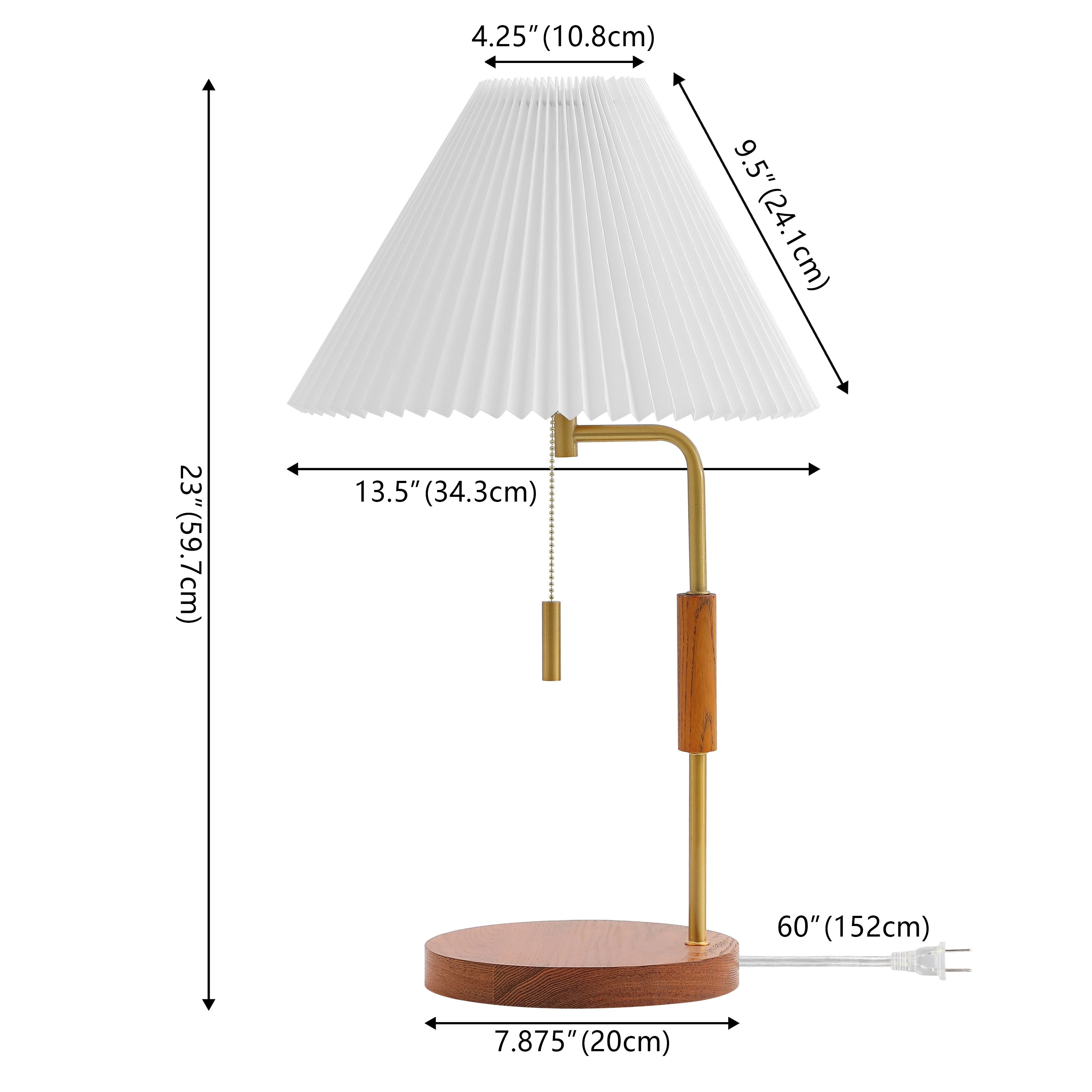 Jonah 24" Table Lamp - Walnut / Brass - Safavieh - Image 4