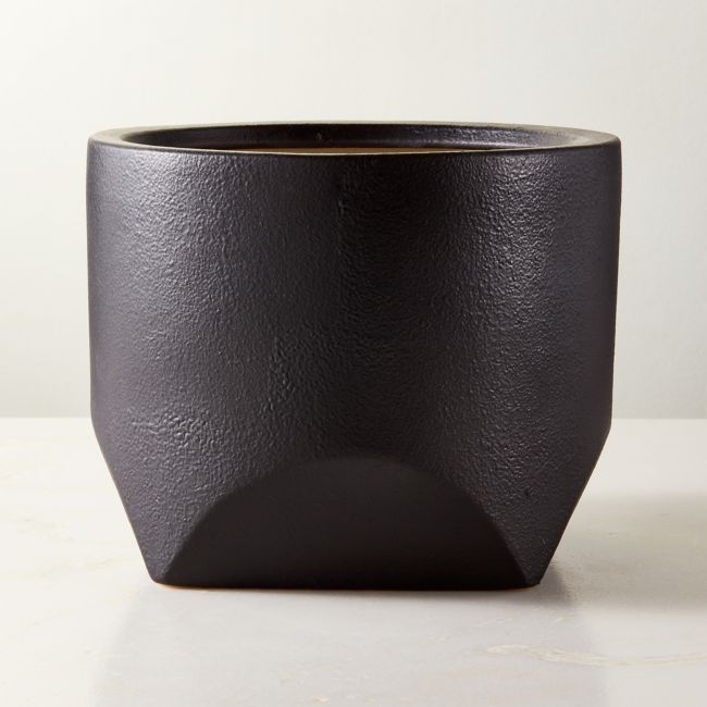 Bethel Black Ceramic Tall Indoor Planter - Image 0