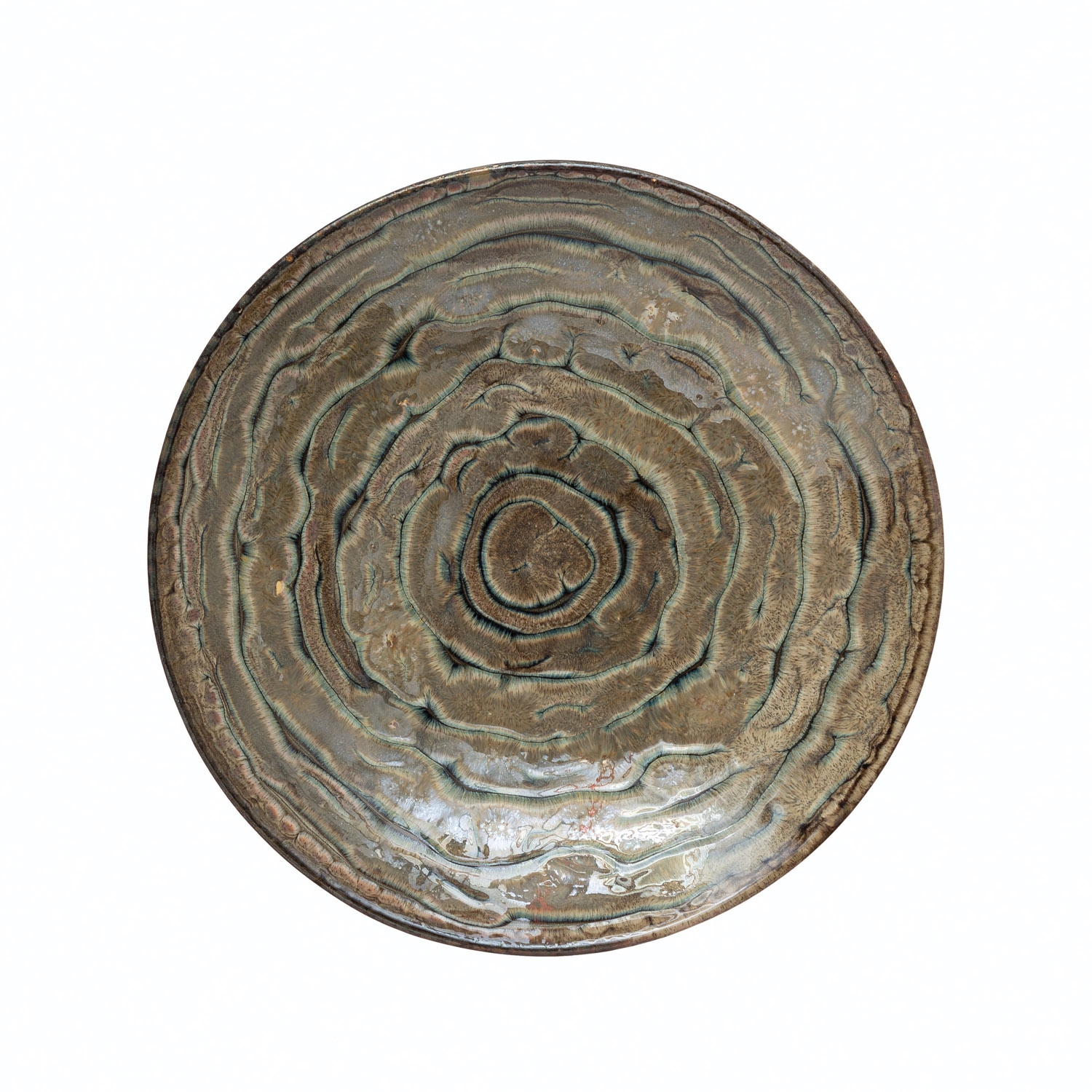 Decorative Stoneware Platter, Reactive Glaze - Image 0