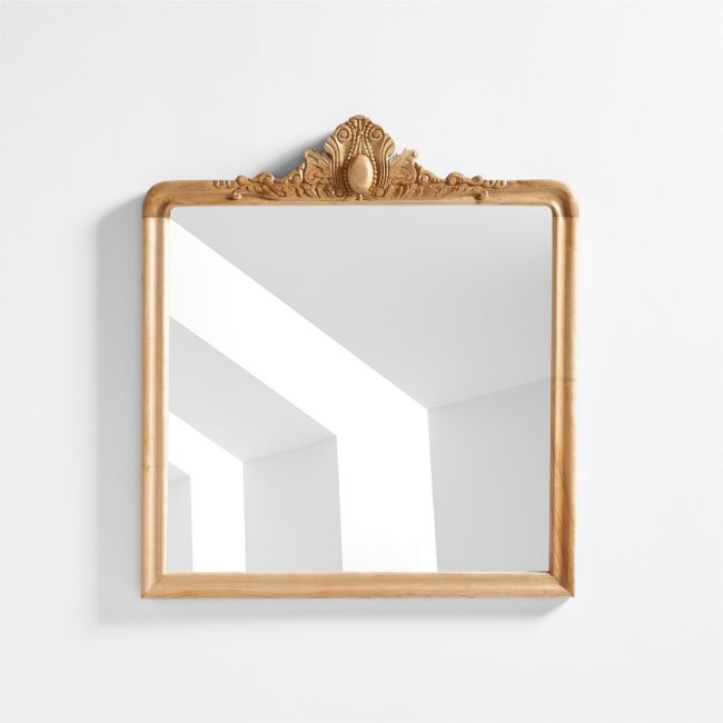 Levon Natural Carved Wood Wall Mirror by Leanne Ford - Image 0