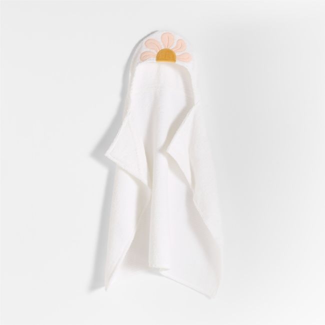 Flower 100% Organic Cotton Hooded Baby Towel - Image 0