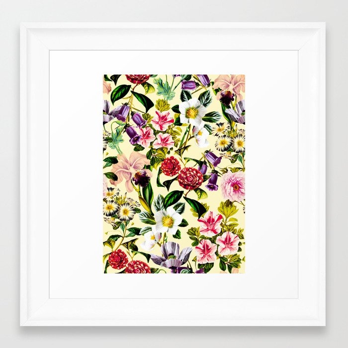 Summer Botanical X Framed Art Print by Burcu Korkmazyurek - Scoop White - X-Small 10" x 10"-12x12 - Image 0