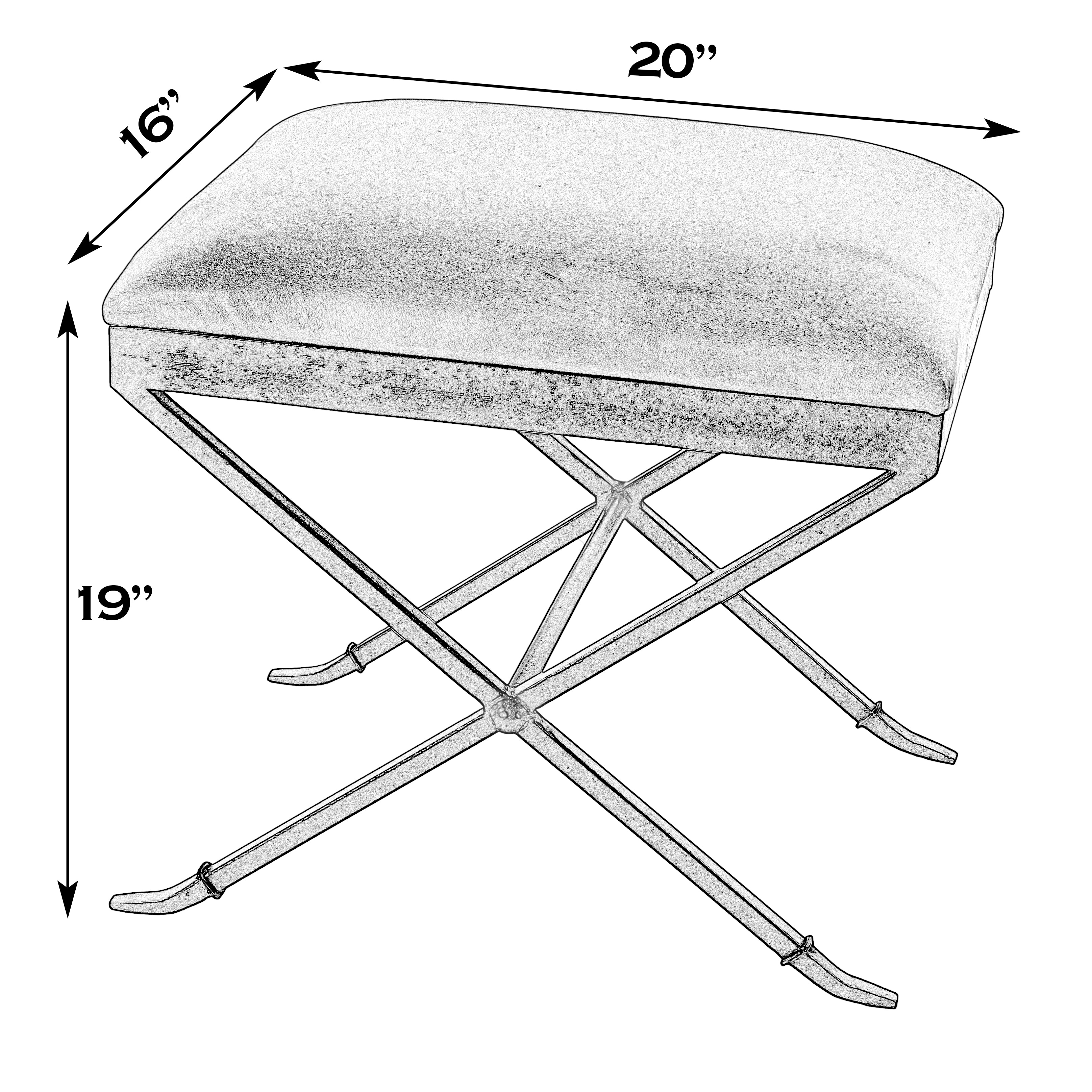 Livingston Brown Leather Accent Stool - Image 3