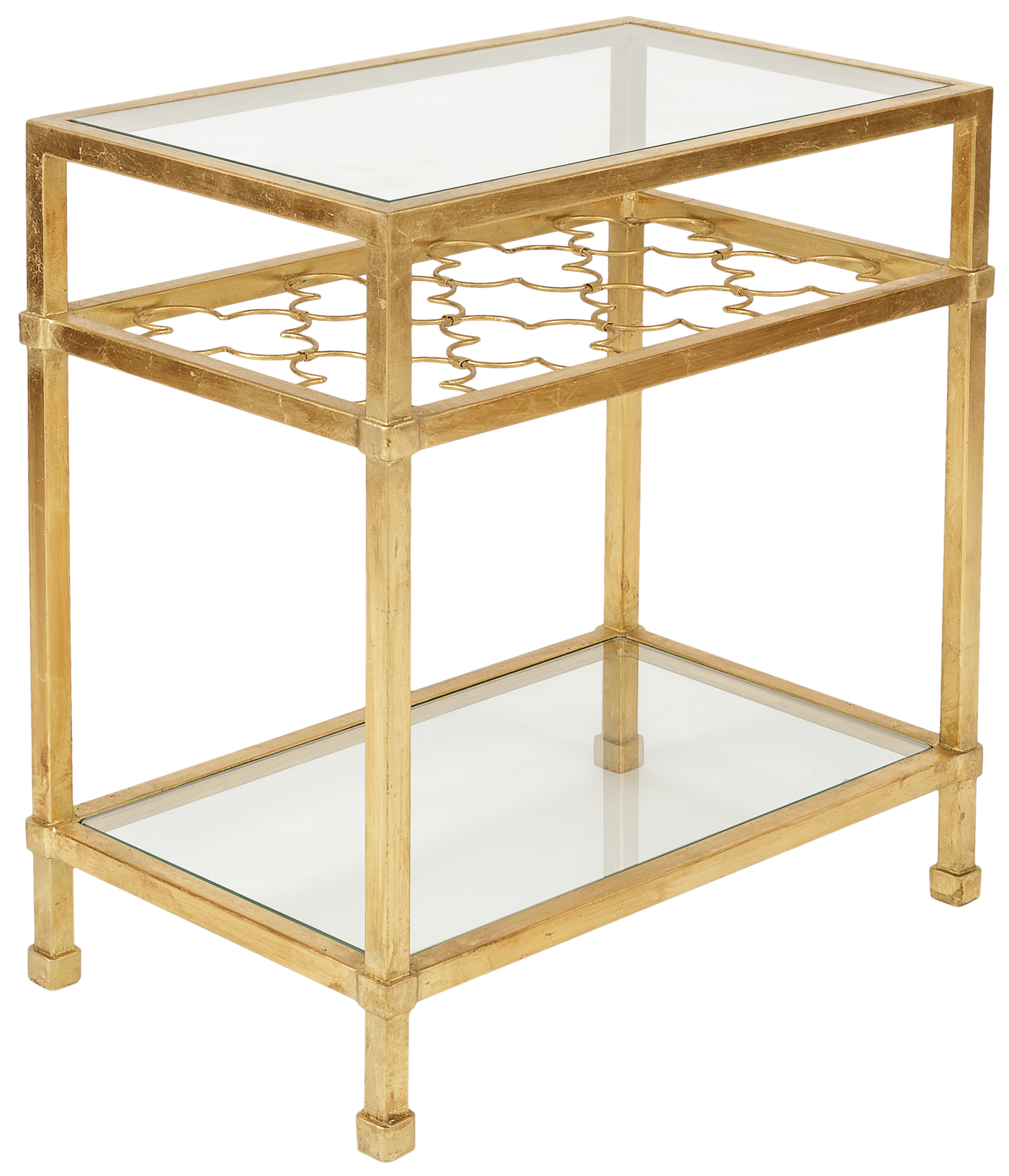 Hanzel Glass Side Table - Gold - Safavieh - Image 1