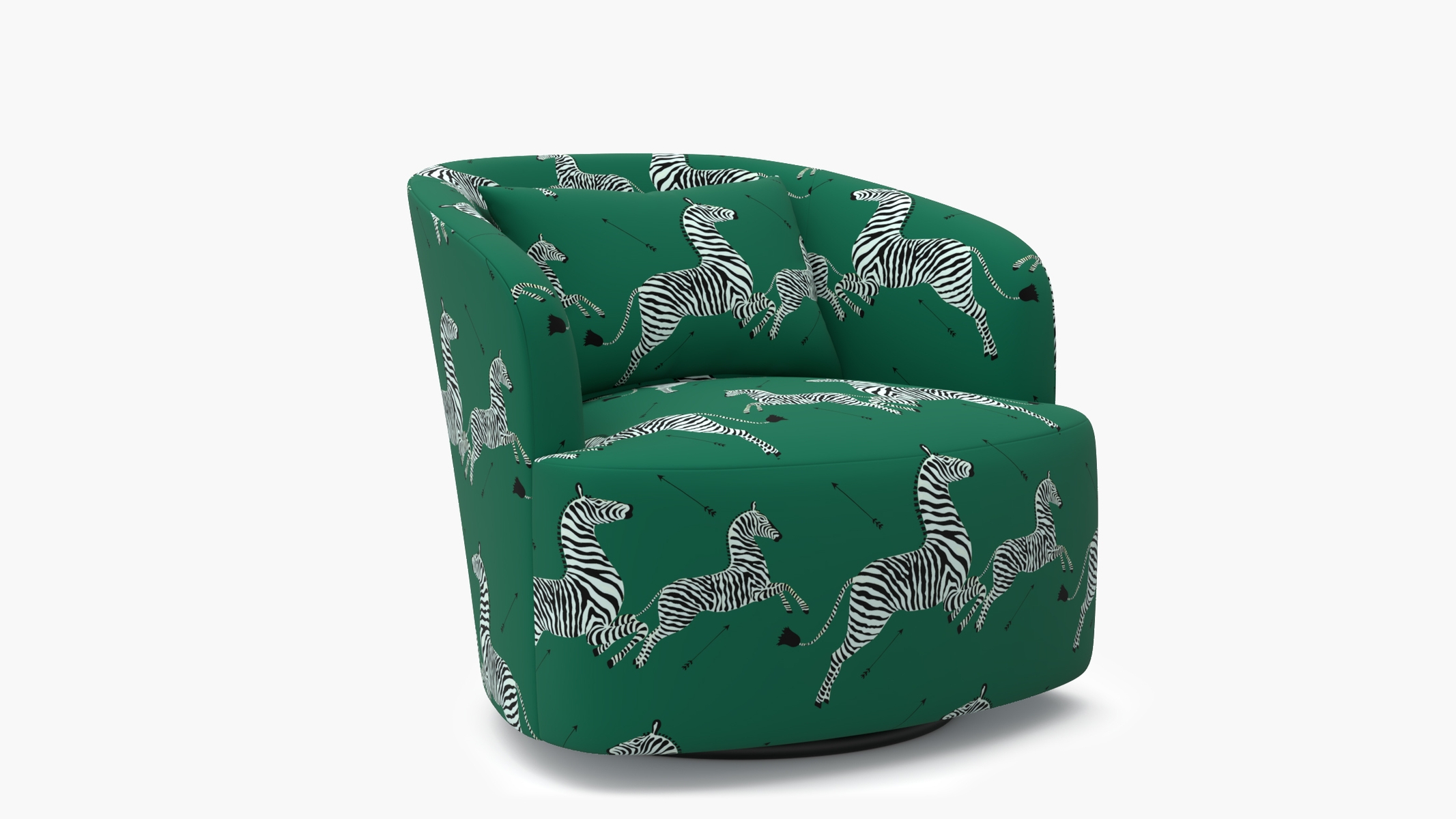 Deco Swivel Chair, Emerald Zebra - Image 1