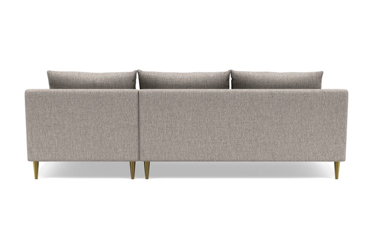 Sloan Right Sectional with Brown Earth Fabric, down alternative cushions, and Brass Plated legs - Image 3