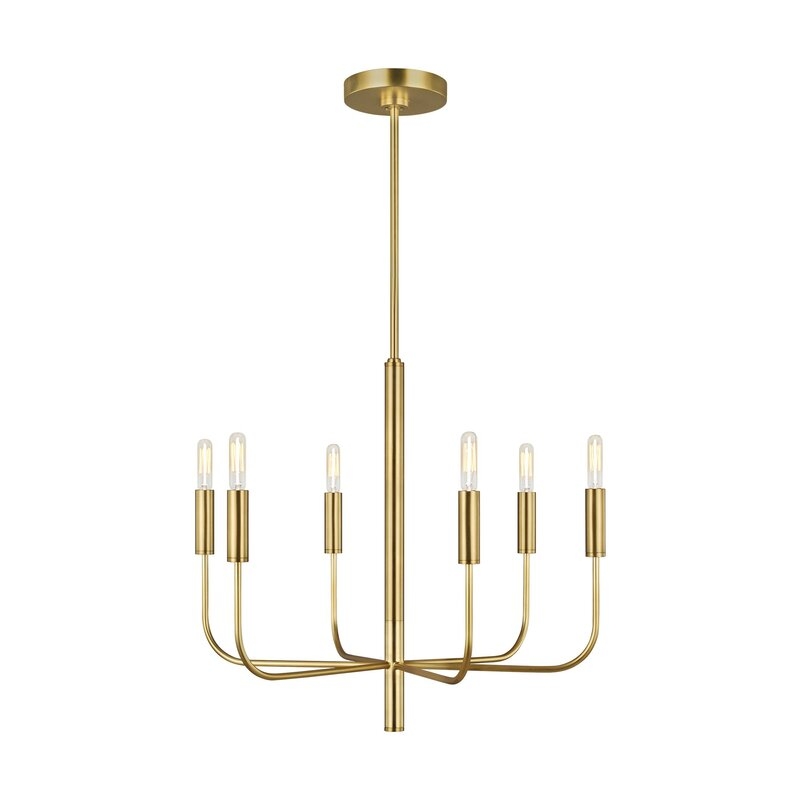 Brianna 6 - Light Candle Style Classic / Traditional Chandelier Finish: Burnished Brass - Image 0
