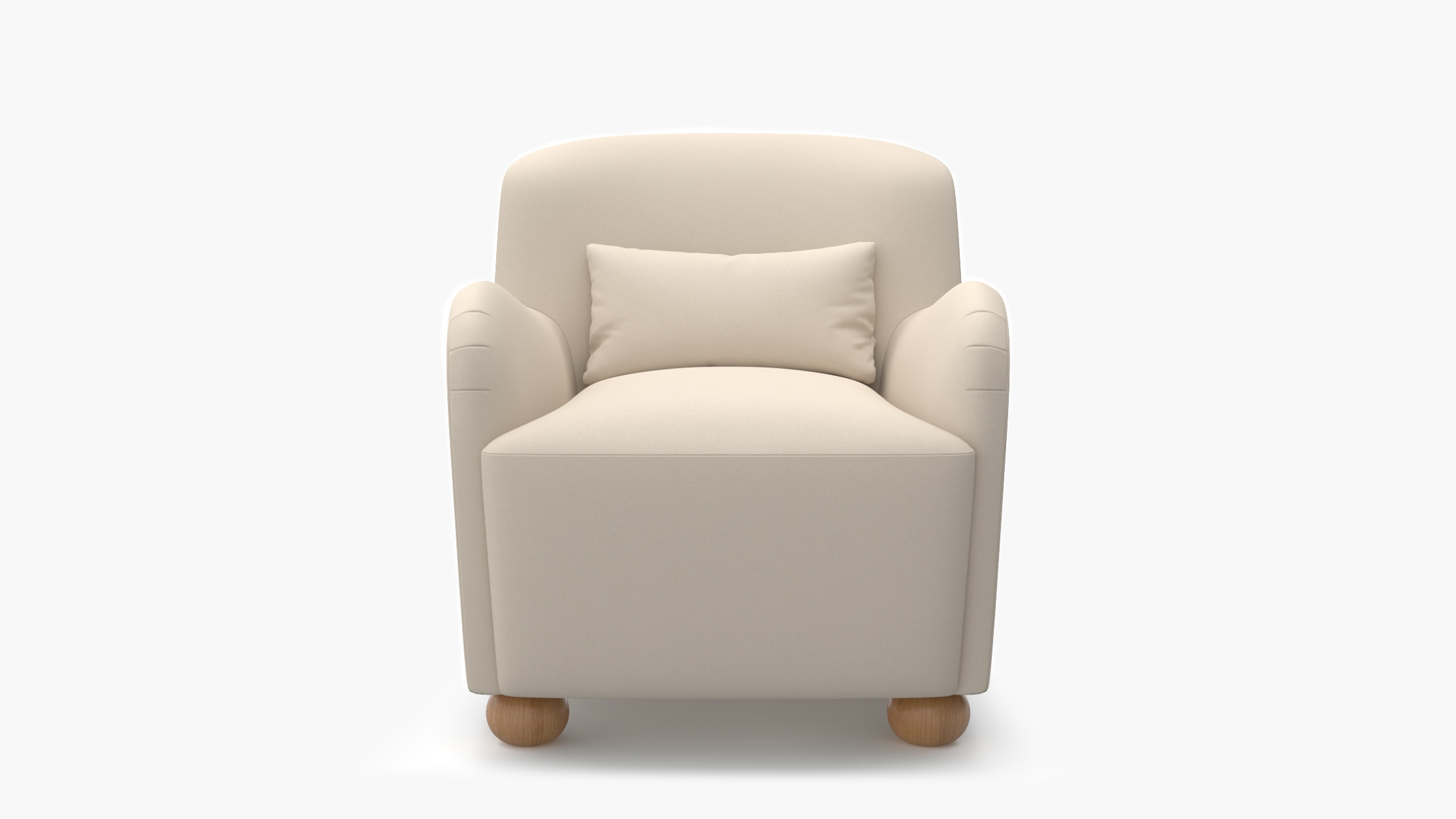 Club Chair, Husk Everyday Linen, Natural Bun Foot - Image 0