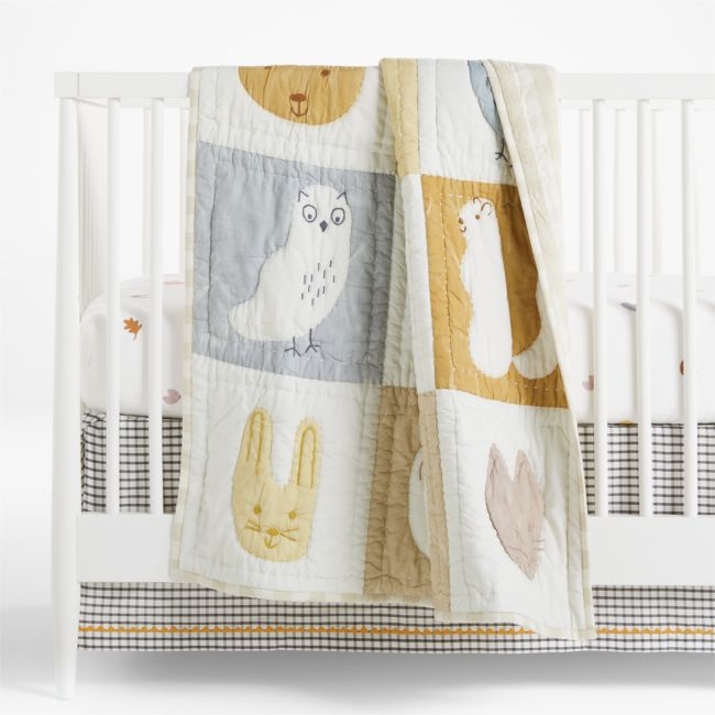Forest Animals Organic Cotton Baby Crib Quilt - Image 0