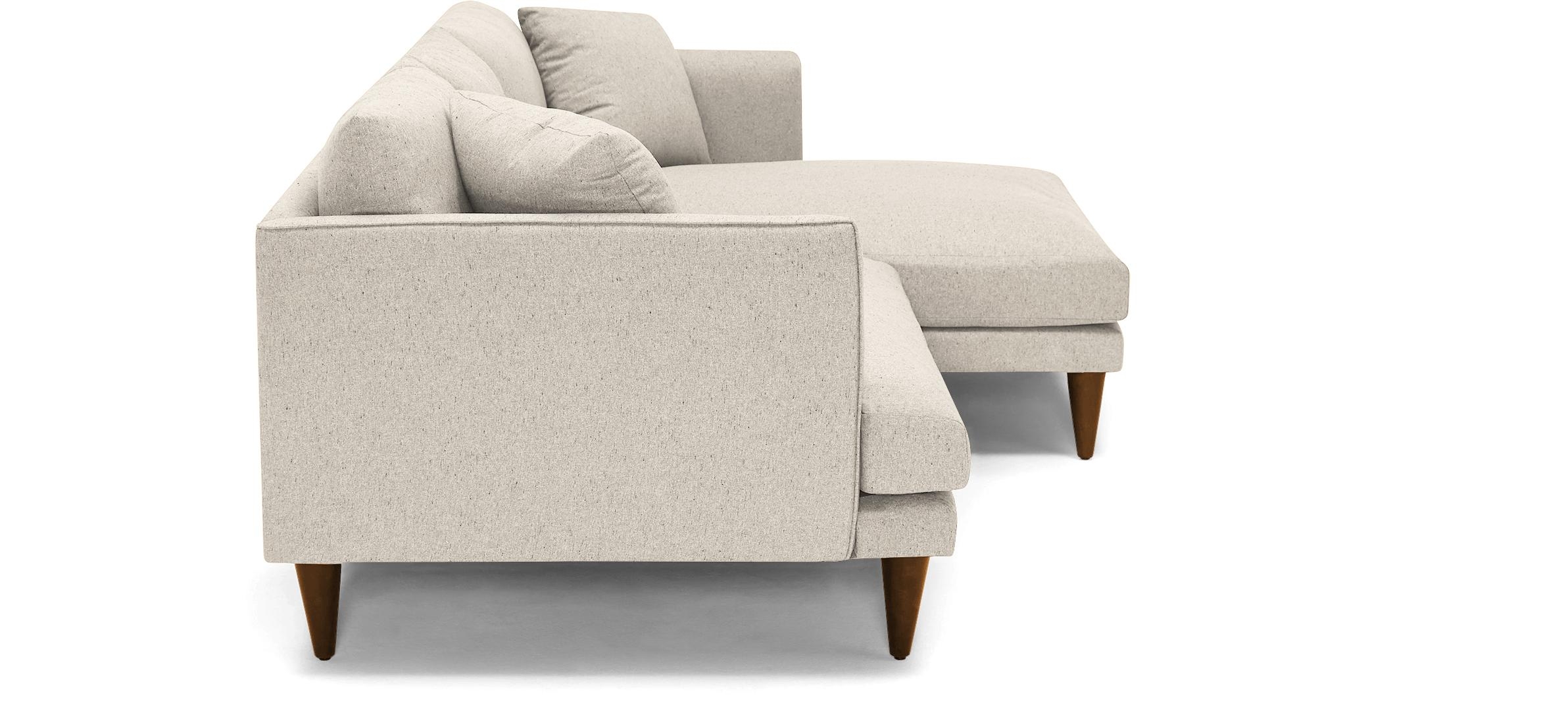 Beige/White Lewis Mid Century Modern Sectional - Cody Sandstone - Mocha - Right - Cone - Image 2
