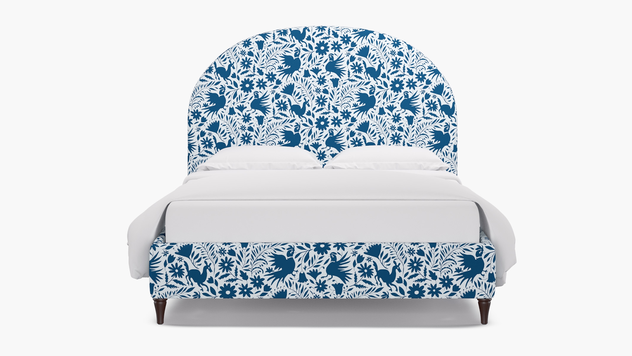 Demilune Bed, Cerulean Frida, Espresso Decorative Tapered Leg, Twin - Image 0