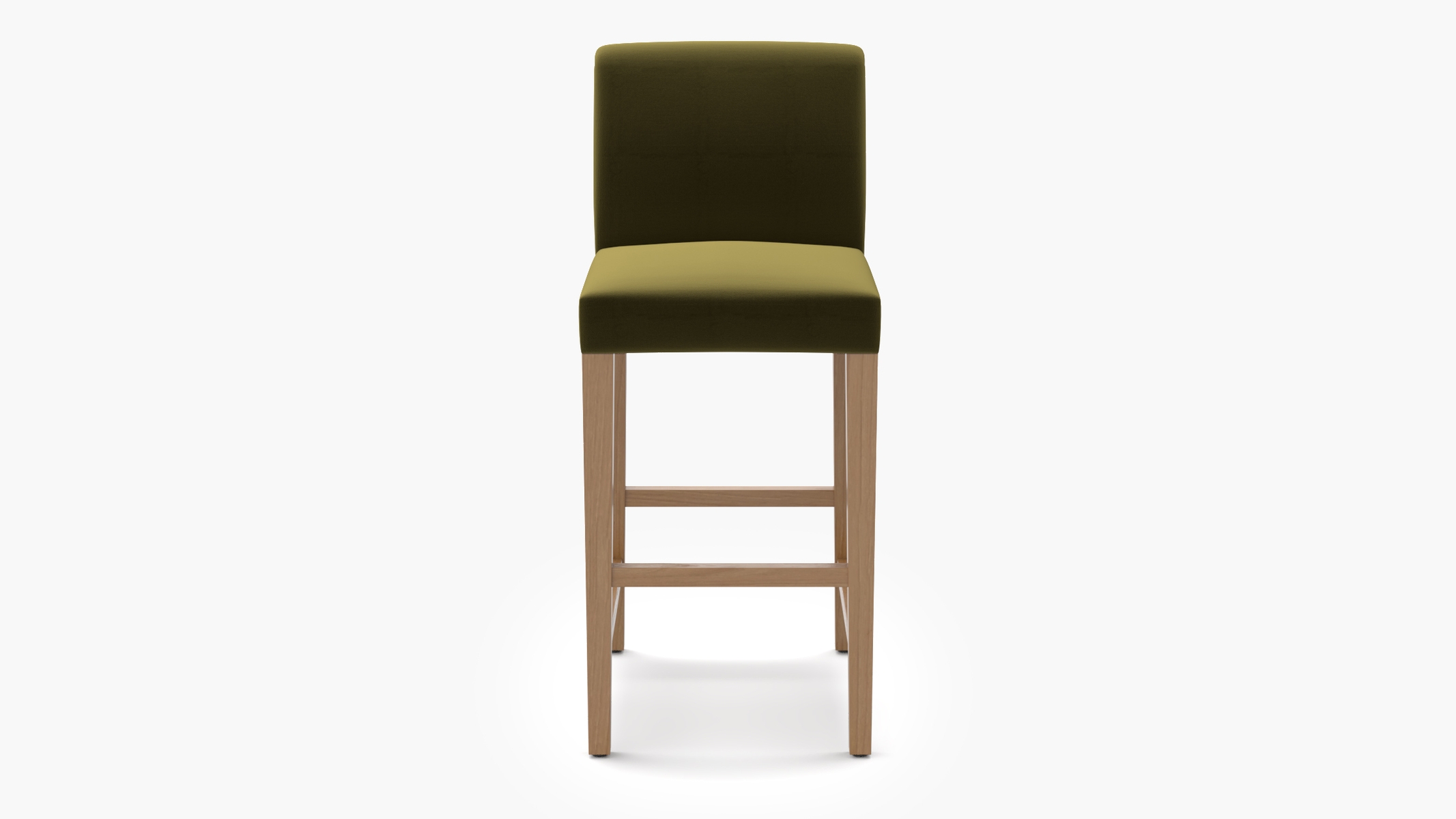 Signature Dining Bar Stool, Sage Performance Velvet, Natural Square Tapered Leg - Image 0