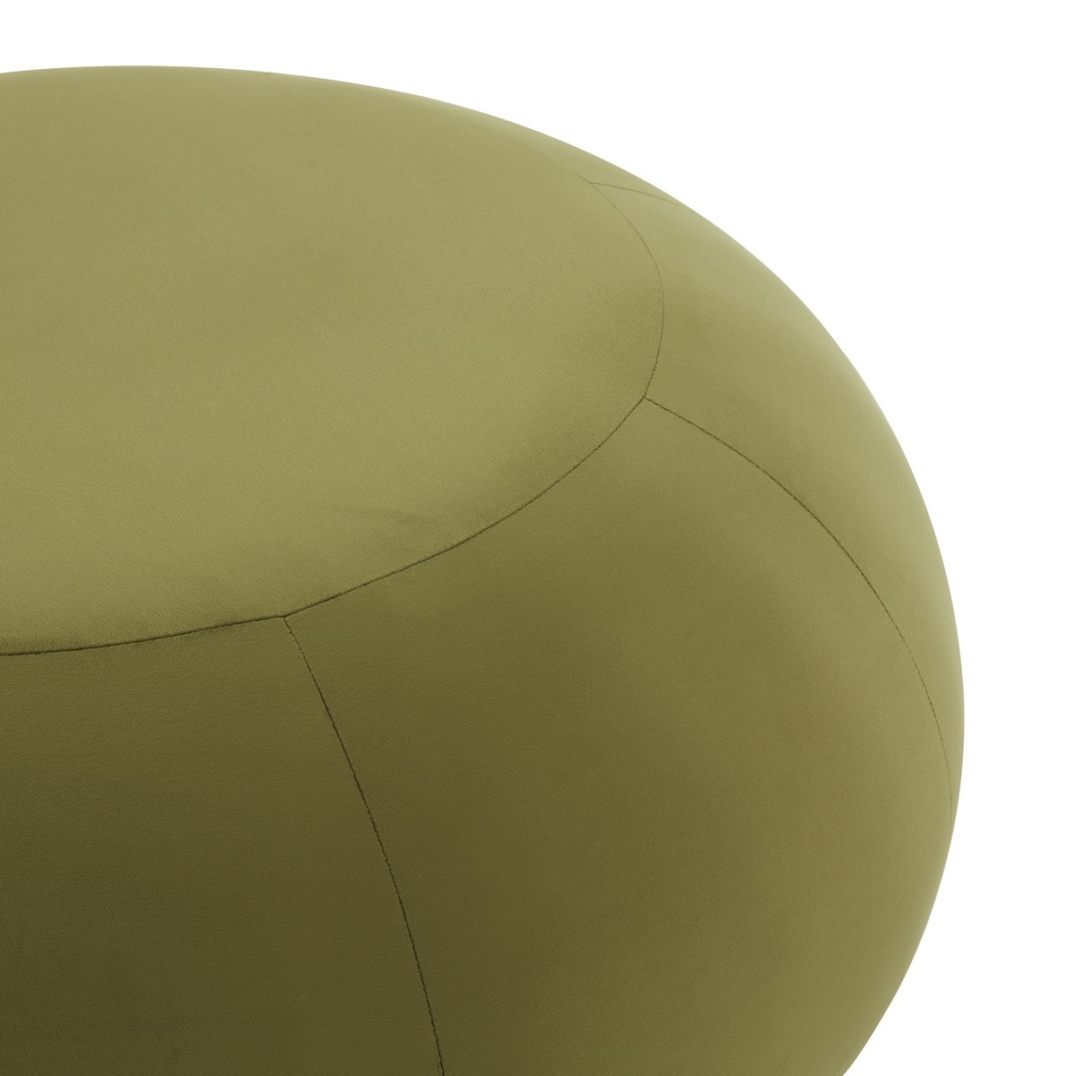 Winterose Round Cocktail Ottoman  - Olive Green/Black - Image 2