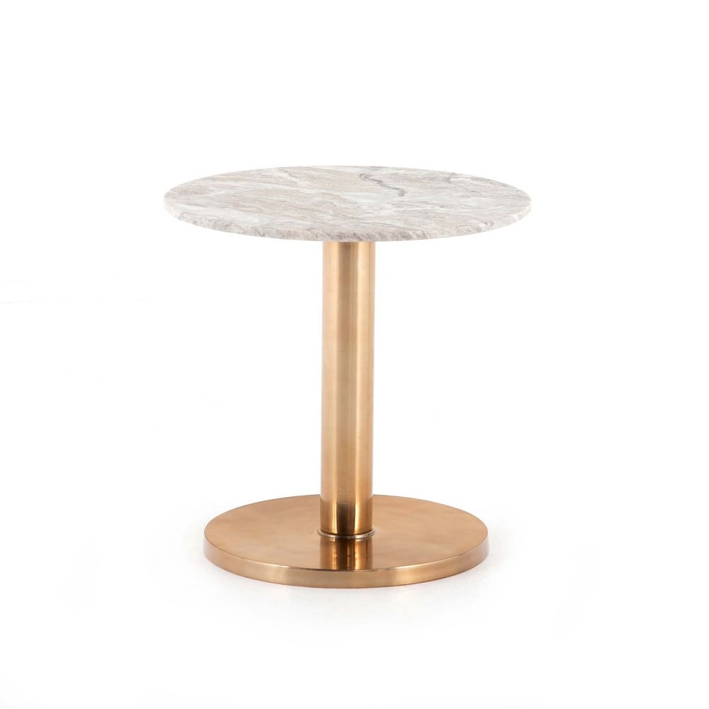 Marble & Rose Brass Side Table - Image 0