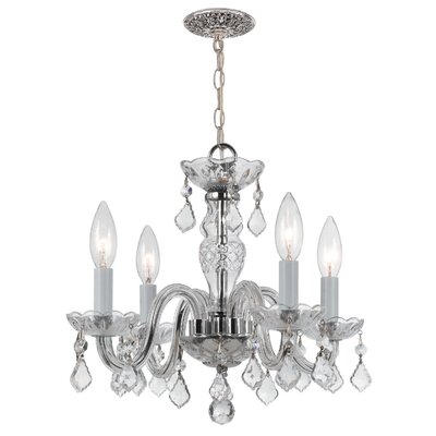 Eivind 4 - Light Candle Style Classic / Traditional Chandelier with Wood Accents - Image 0