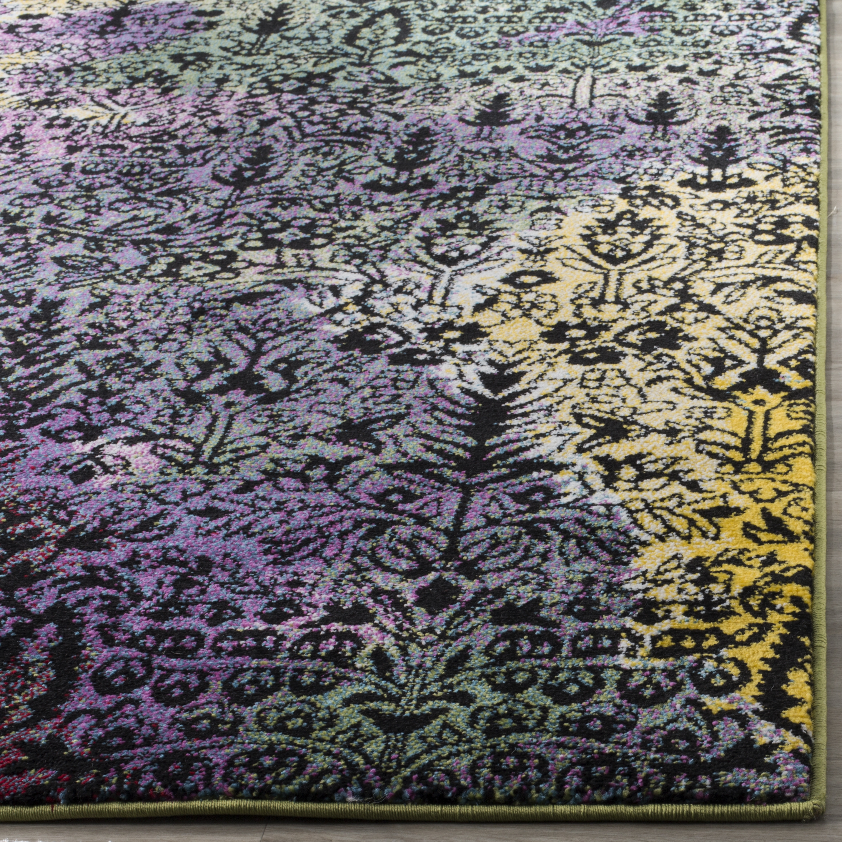 Arlo Home Woven Area Rug, WTC673H, Light Yellow/Green,  6' 7" X 6' 7" Square - Image 1