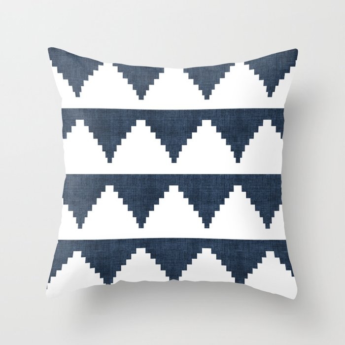 Lash In Navy Blue Throw Pillow by House Of Haha - Cover (18" x 18") With Pillow Insert - Outdoor Pillow - Image 0