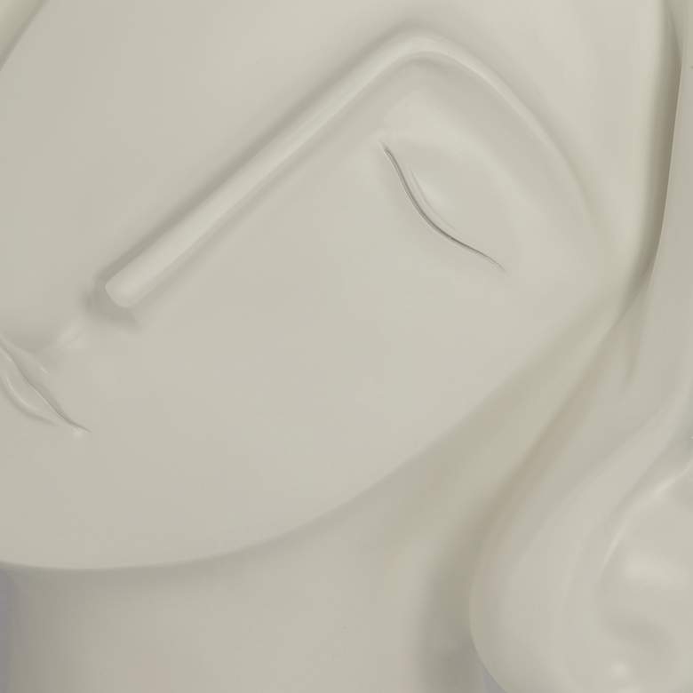 Woman Head Matte High Bust Sculpture, White, 12" - Image 1