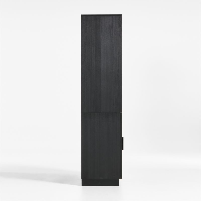 Calypso Black Elm Wood Modular Glass-Door Base and Bookshelf Hutch - Image 5