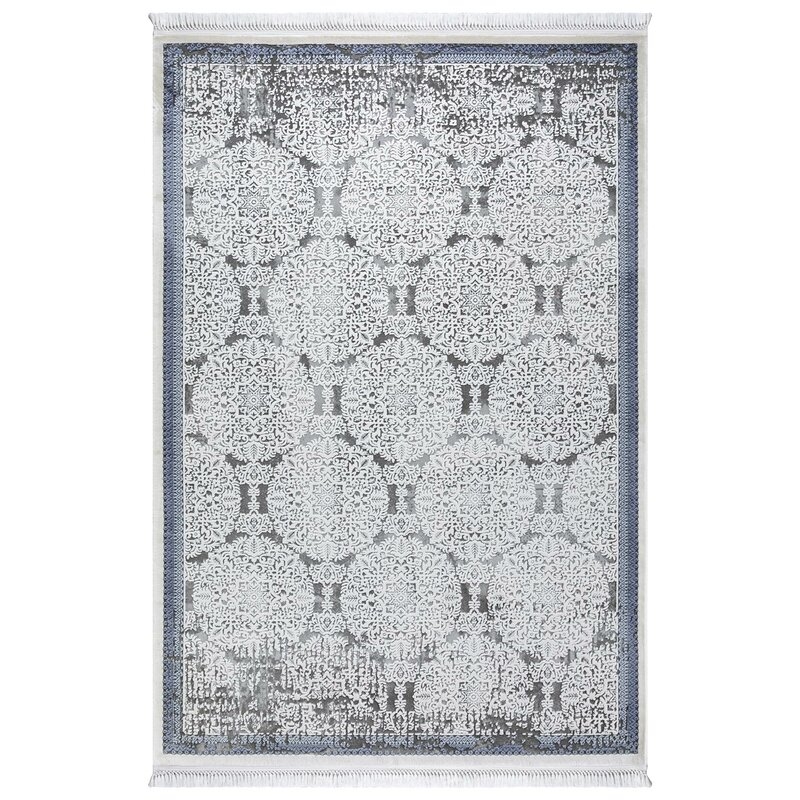 Bespoky Vintage Rugs Geometric Gray Indoor / Outdoor Area Rug Rug Size: Rectangle 5'3" x 7'7" - Image 0
