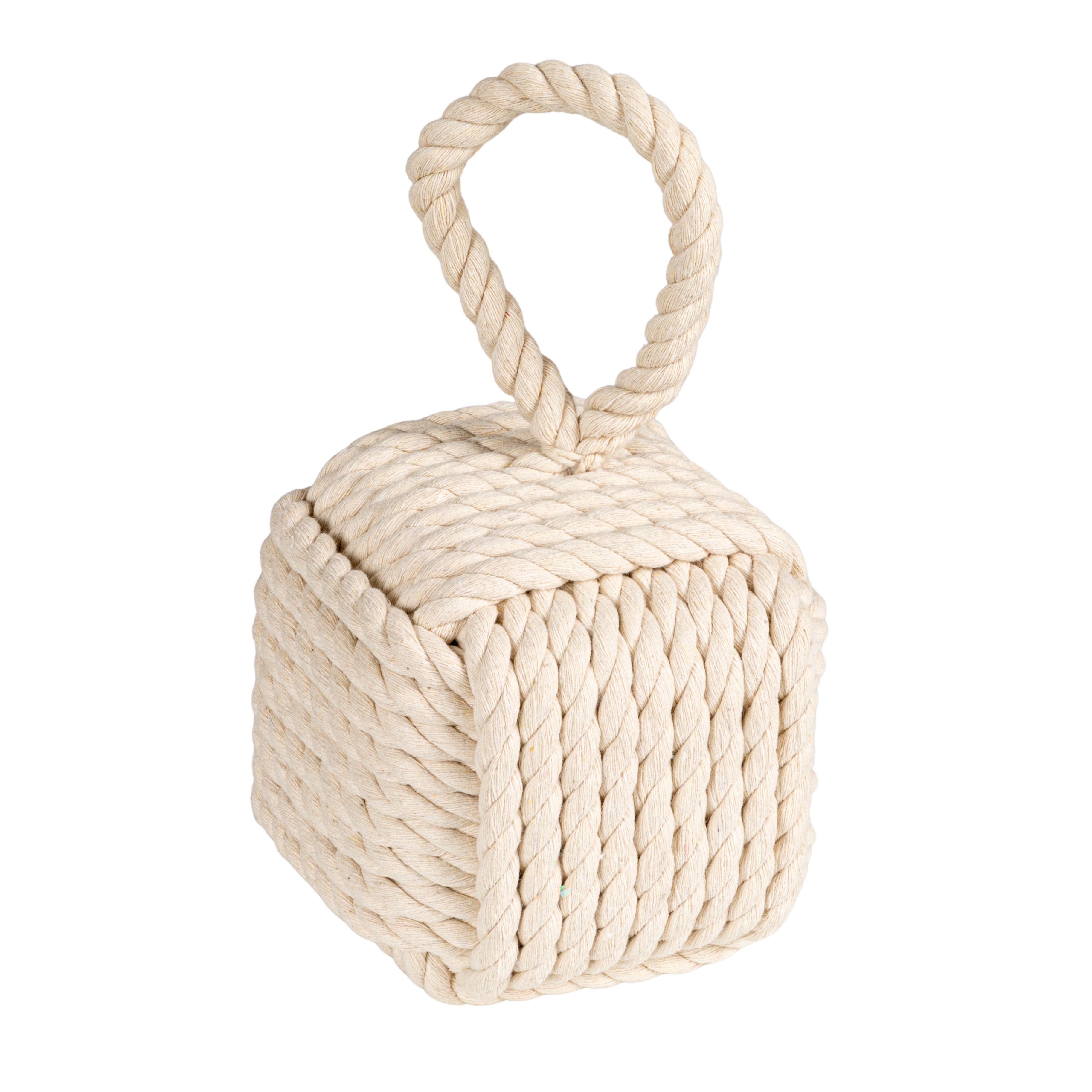 Cotton Rope Knot Door Stop, White - Image 0
