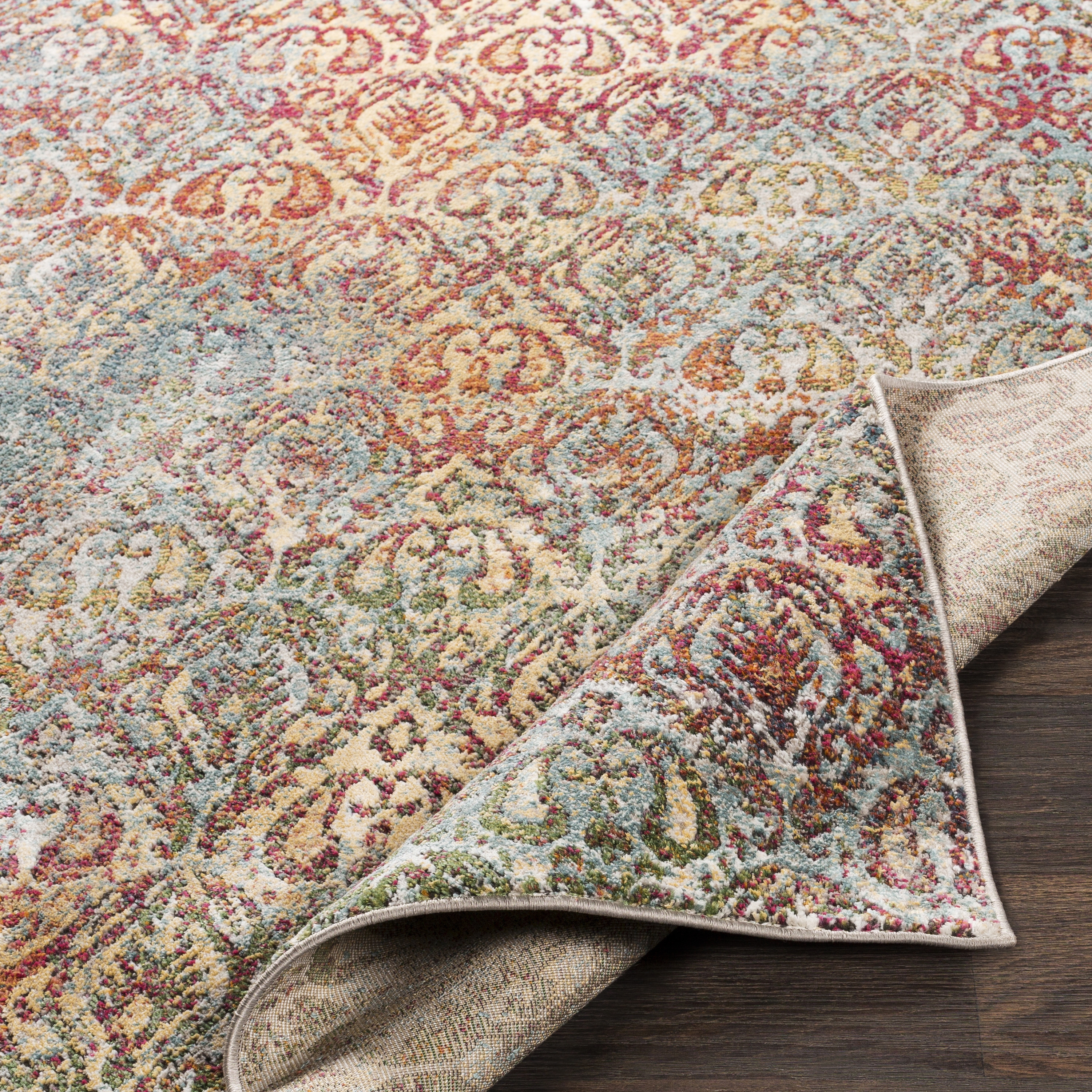 Herati Pink Indoor 2' x 2'11" Machine Woven Rug - Image 4