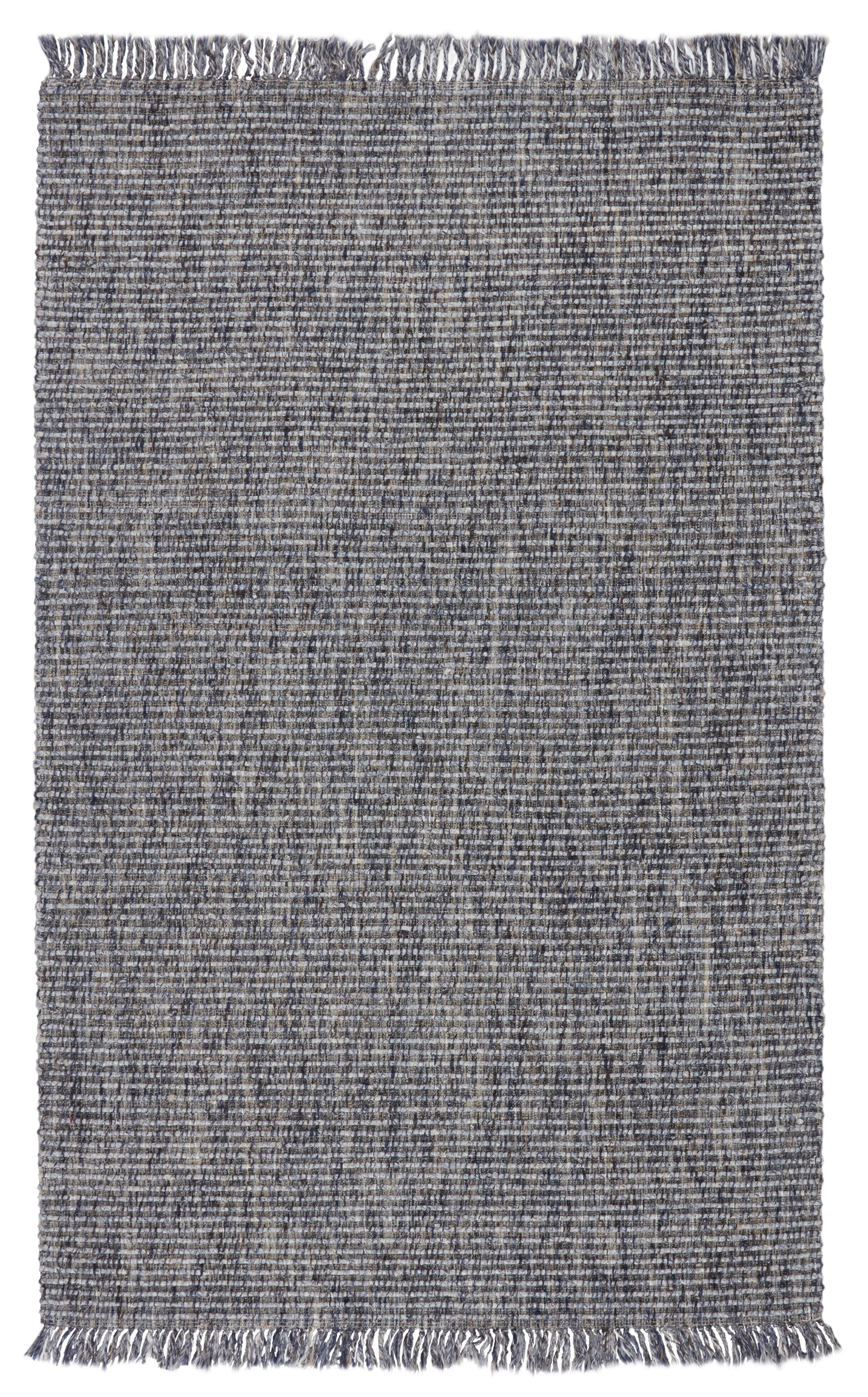 Caraway Handwoven Solid Blue/ Gray Area Rug (5'X8') - Image 0