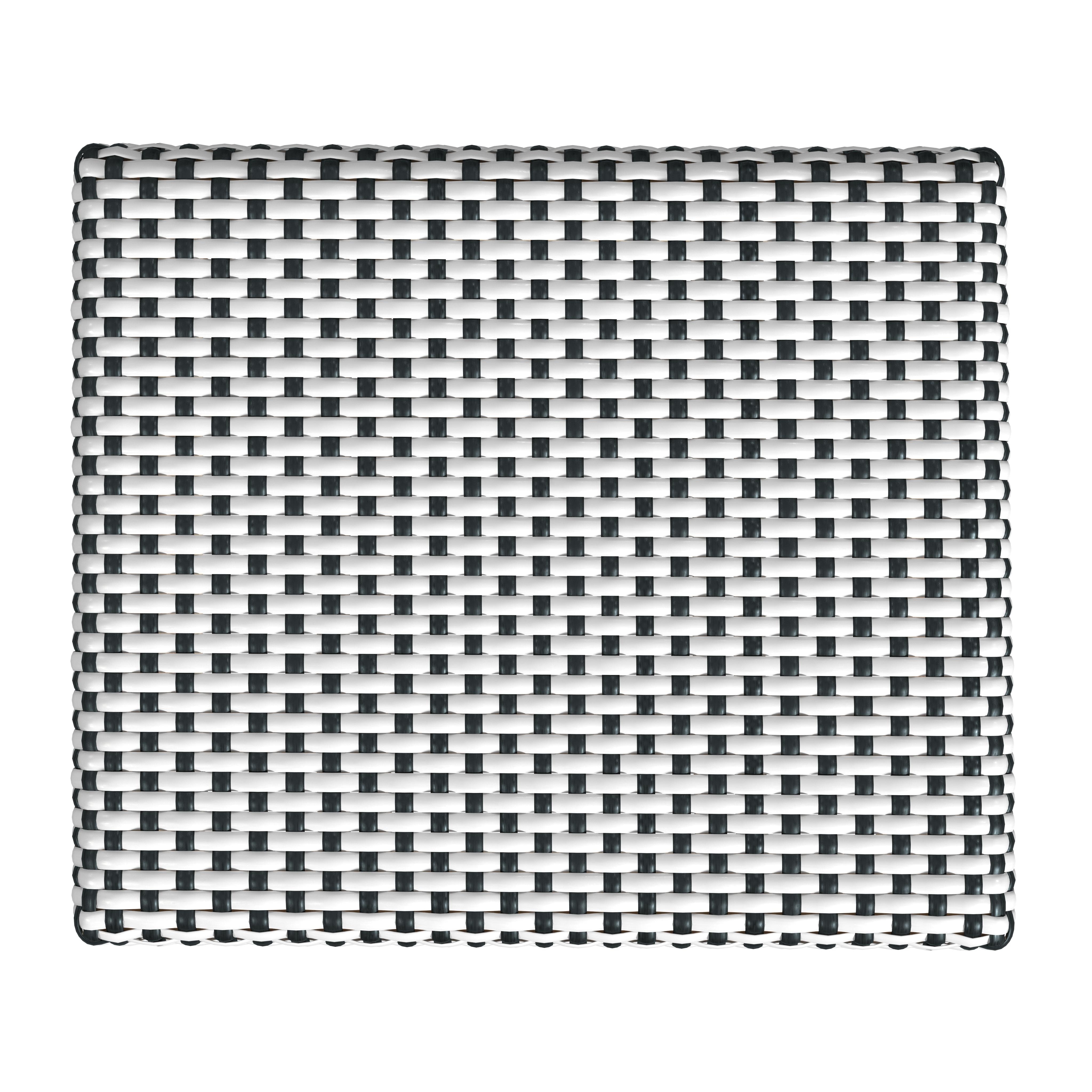 Robias White/Black Dot/ Natural Rattan Frame Dining Stool - Image 2